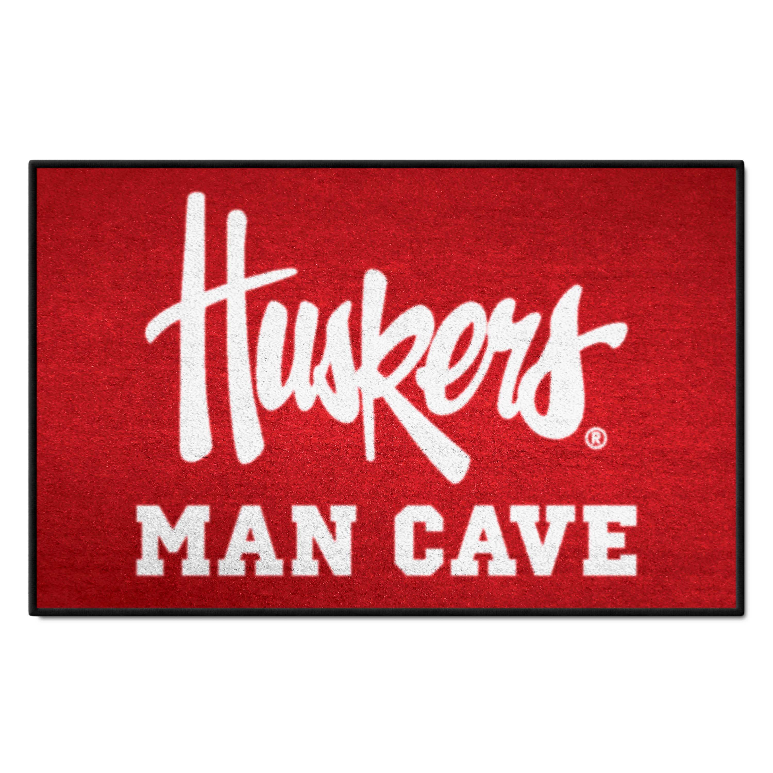 Nebraska Cornhuskers Man Cave Starter Mat Accent Rug - 19in. x 30in., "Huskers" - Nebraska