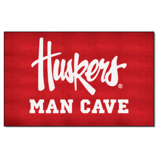 Nebraska Cornhuskers Man Cave Ulti-Mat Rug - 5ft. x 8ft., "Huskers" - Nebraska