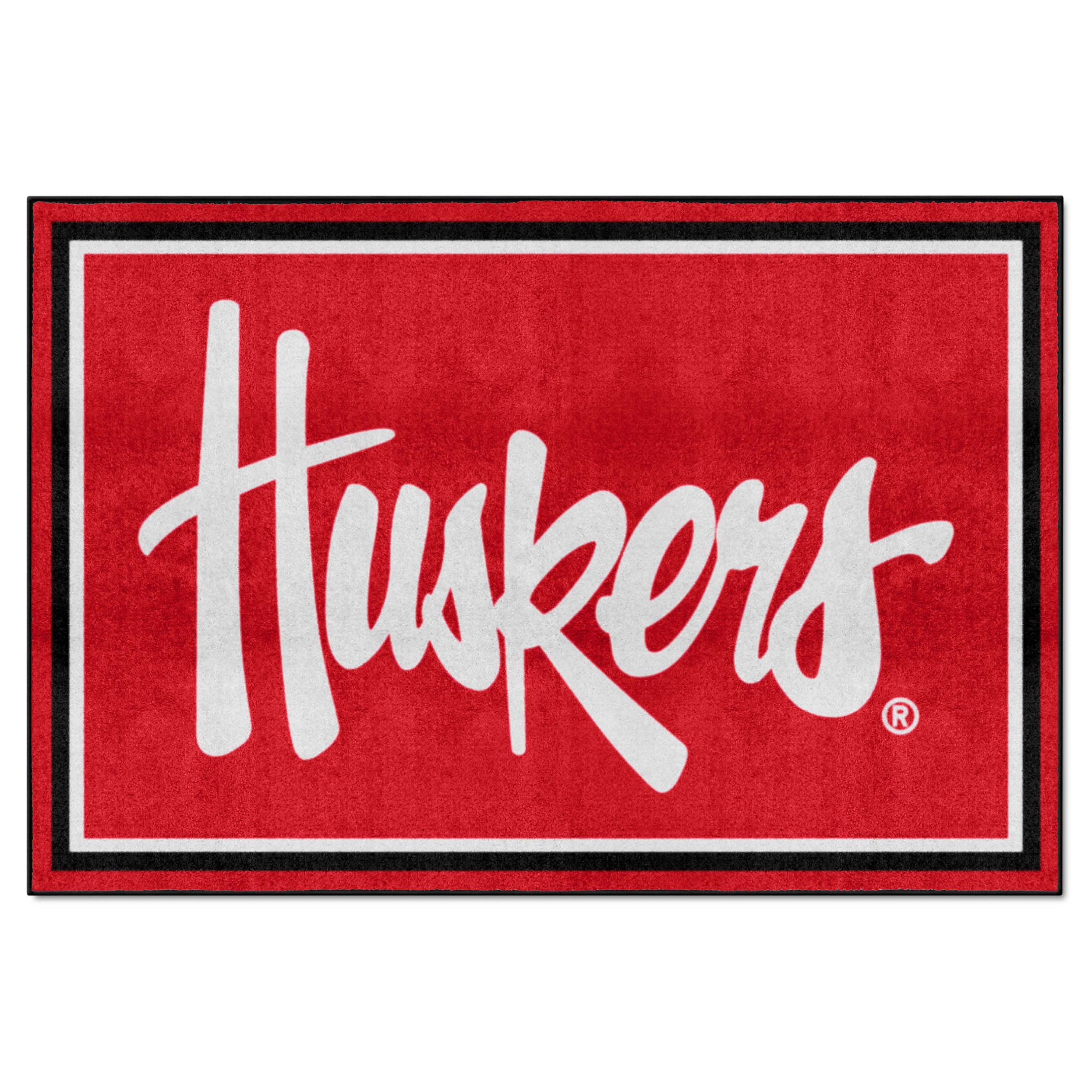 Nebraska Cornhuskers 5ft. x 8 ft. Plush Area Rug, "Huskers"