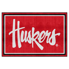 Nebraska Cornhuskers 5ft. x 8 ft. Plush Area Rug, "Huskers" - Nebraska