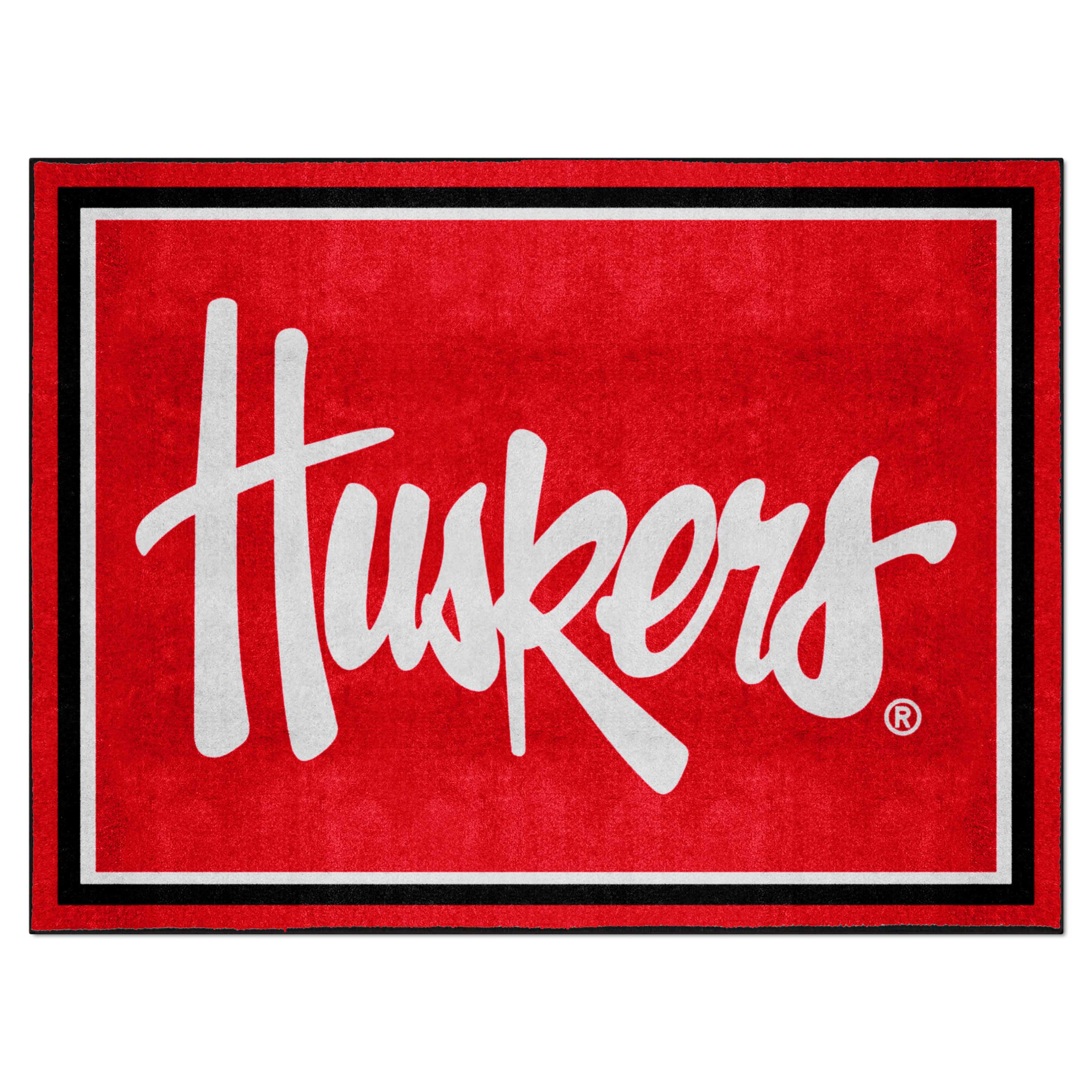 Nebraska Cornhuskers 8ft. x 10 ft. Plush Area Rug, "Huskers" - Nebraska