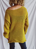 Boat Neck Dropped Shoulder Sweater