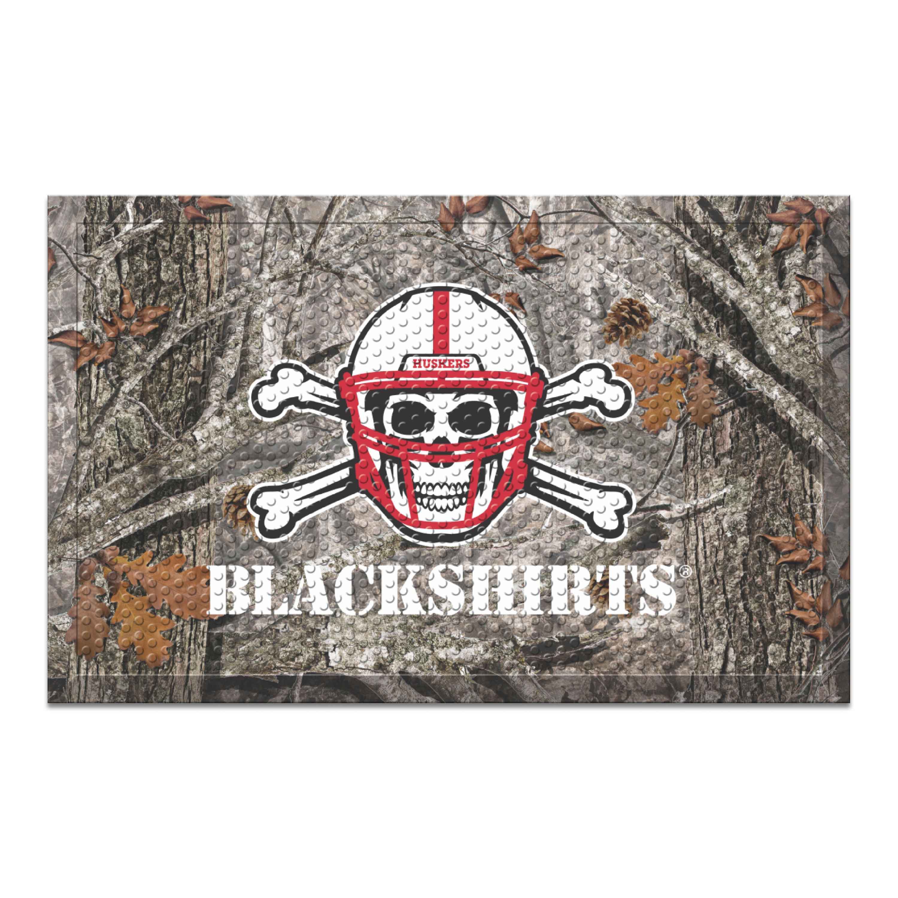 Nebraska Cornhuskers Rubber Scraper Door Mat Camo - Nebraska