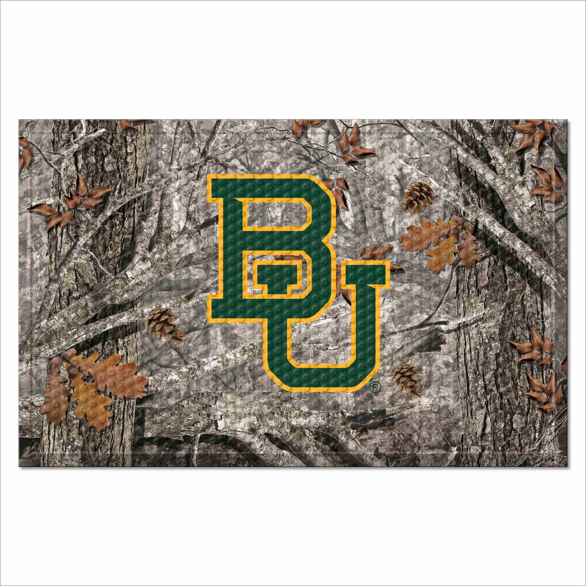 Baylor Bears Rubber Scraper Door Mat Camo - Baylor