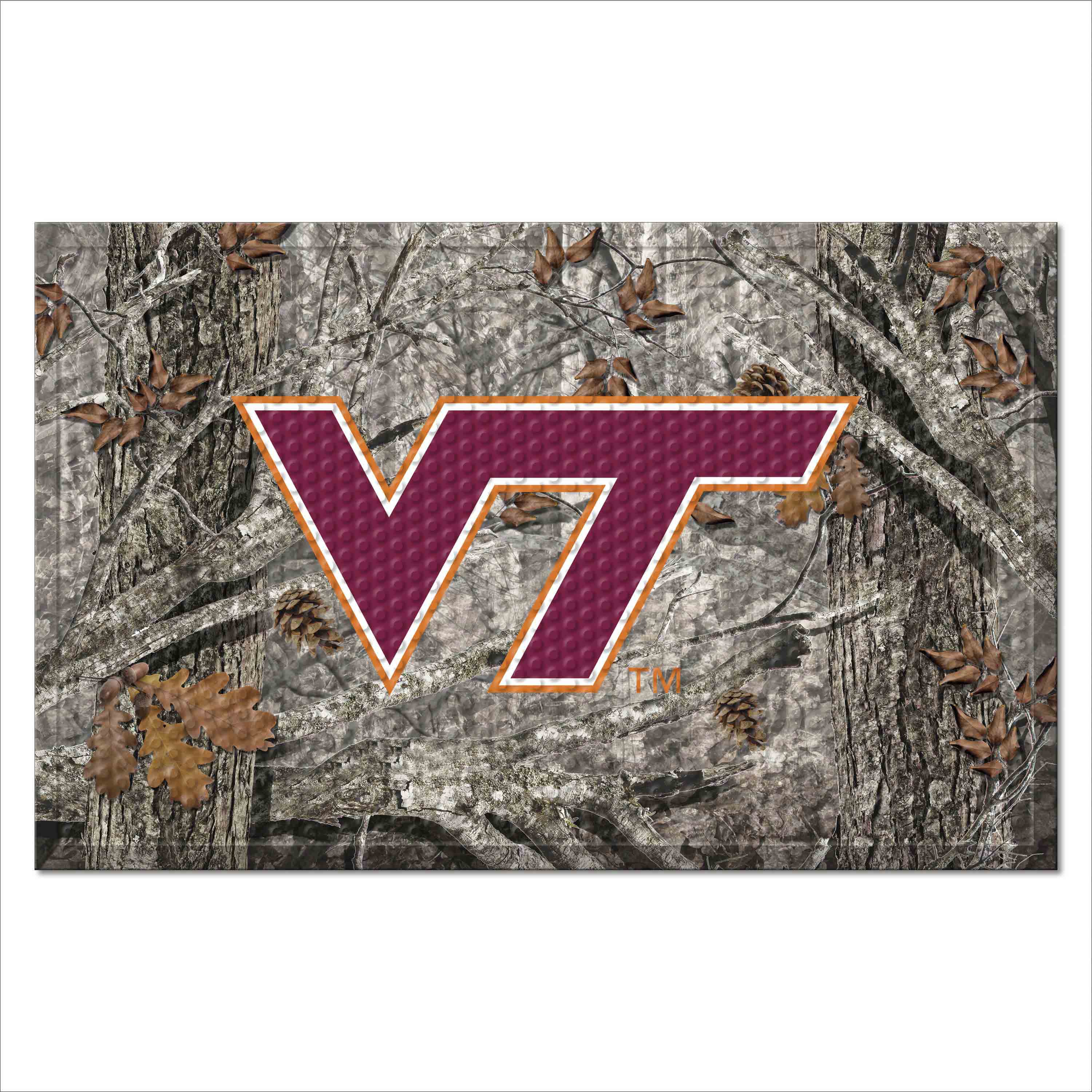 Virginia Tech Hokies Rubber Scraper Door Mat Camo