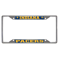 Indiana Pacers Chrome Metal License Plate Frame, 6.25in x 12.25in