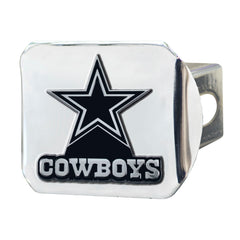 Dallas Cowboys Chrome Metal Hitch Cover with Chrome Metal 3D Emblem