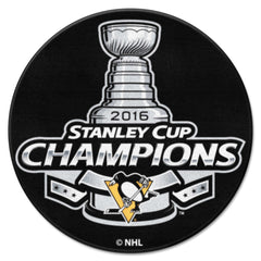 Pittsburgh Penguins Hockey Puck Rug - 27in. Diameter, 2016 NHL Stanley Cup Champions