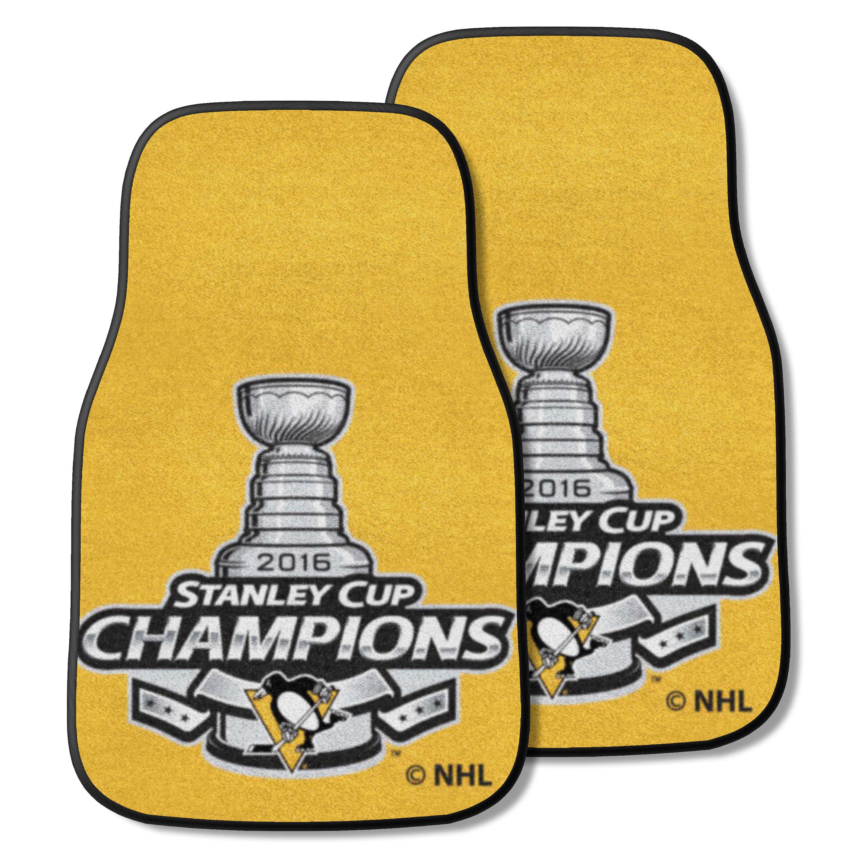 Pittsburgh Penguins Front Carpet Car Mat Set - 2 Pieces, 2016 NHL Stanley Cup Champions