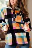 Drawstring Color Block Long Sleeve Hoodie - Trendsi