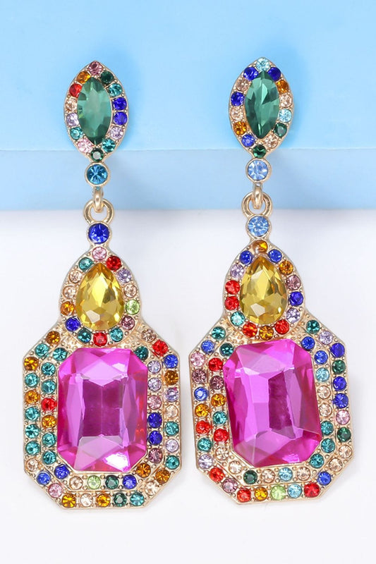 Alloy Rhinestone Dangle Earrings - Trendsi