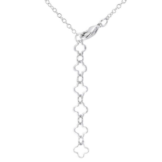 .21 Ct Rhodium Necklace with Floral Links - JGI