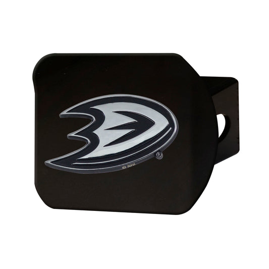 Anaheim Ducks Black Metal Hitch Cover with Metal Chrome 3D Emblem