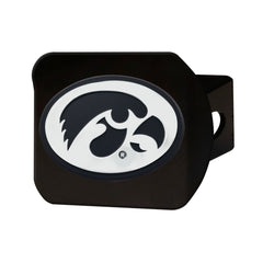 Iowa Hawkeyes Black Metal Hitch Cover with Metal Chrome 3D Emblem