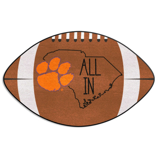 Clemson Tigers Southern Style Football Rug - 20.5in. x 32.5in. - Clemson