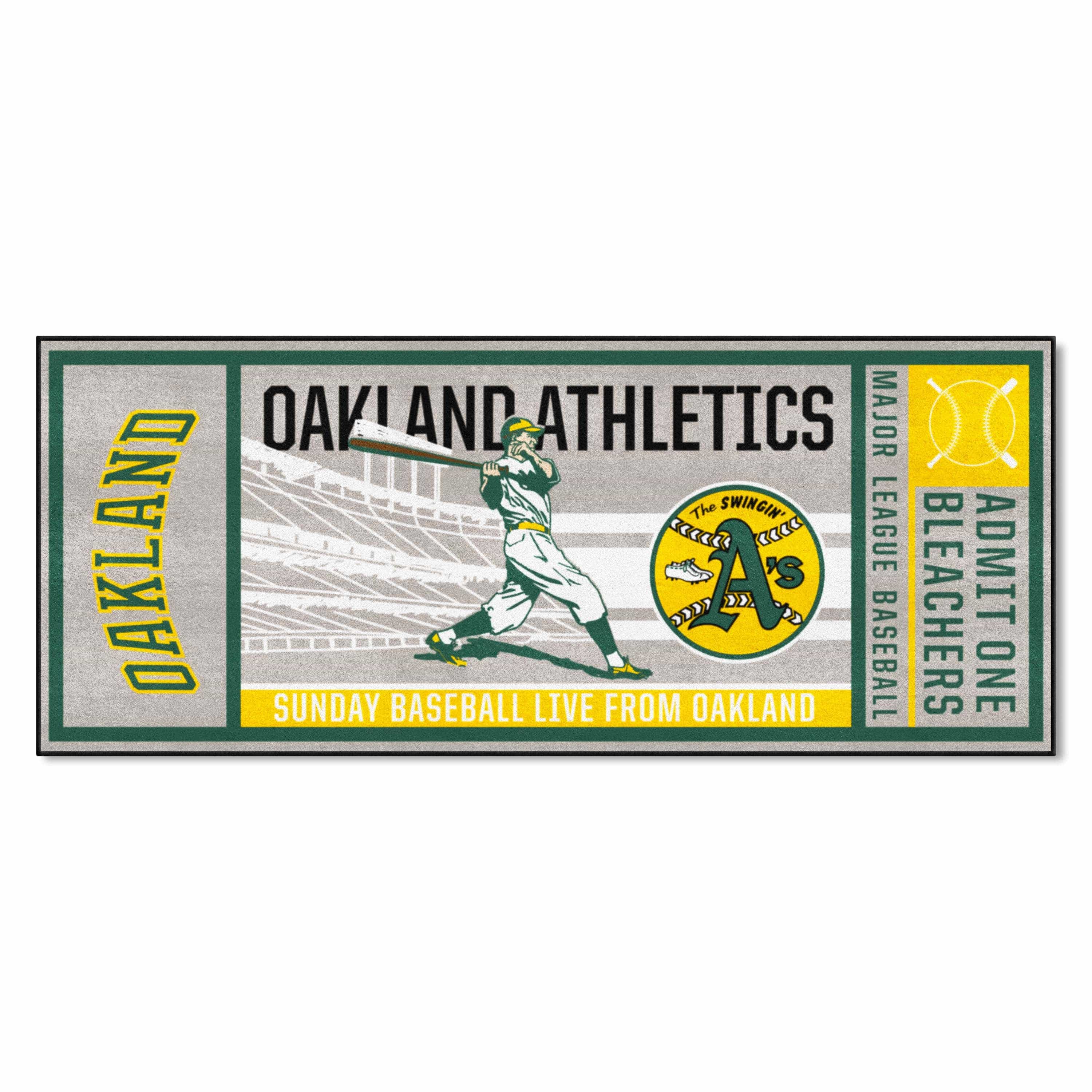 Oakland Athletics Ticket Runner Rug - 30in. x 72in.1981