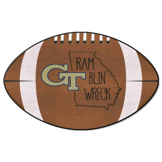 Georgia Tech Yellow Jackets Southern Style Football Rug - 20.5in. x 32.5in.