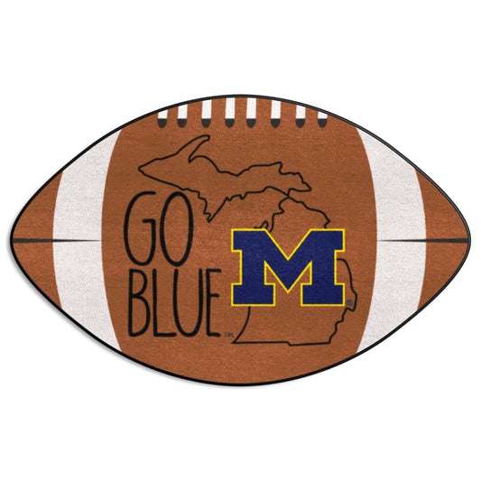 Michigan Wolverines Southern Style Football Rug - 20.5in. x 32.5in.