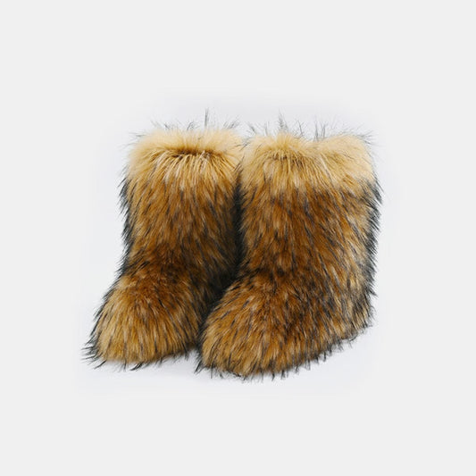 Thermal Fuzzy Platform Boots - Trendsi