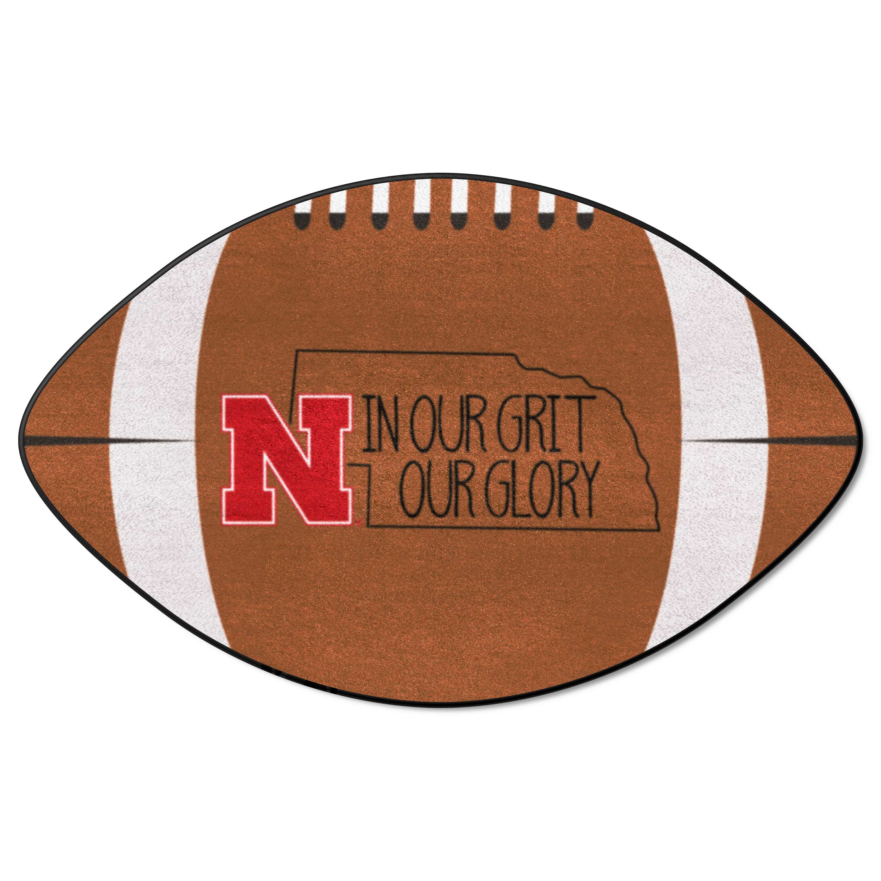 Nebraska Cornhuskers Southern Style Football Rug - 20.5in. x 32.5in. - Nebraska