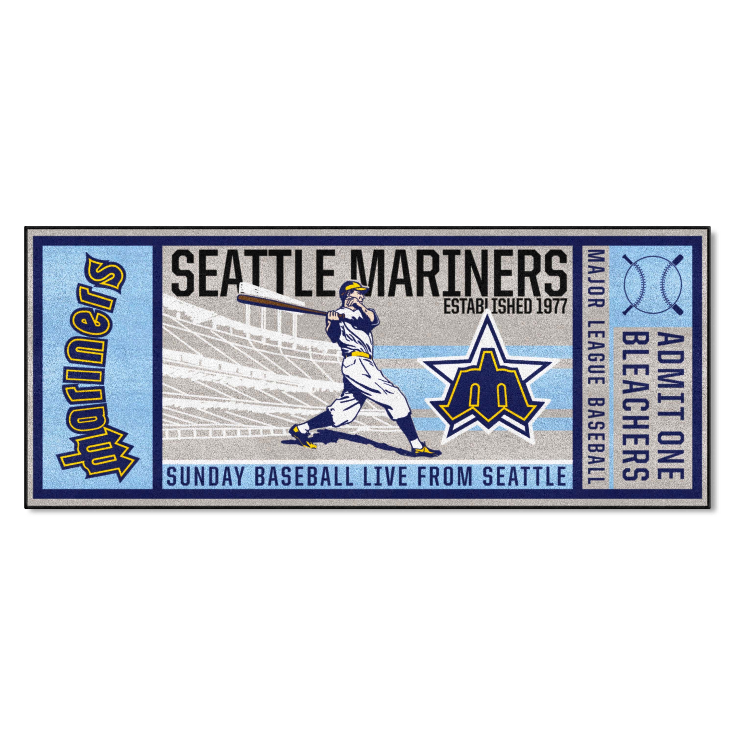 Seattle Mariners Ticket Runner Rug - 30in. x 72in.