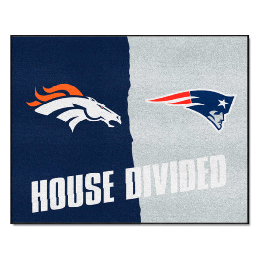 NFL House Divided - Broncos / Steelers House Divided Rug - 34 in. x 42.5 in. - NFL House Divided - Broncos / Steelers