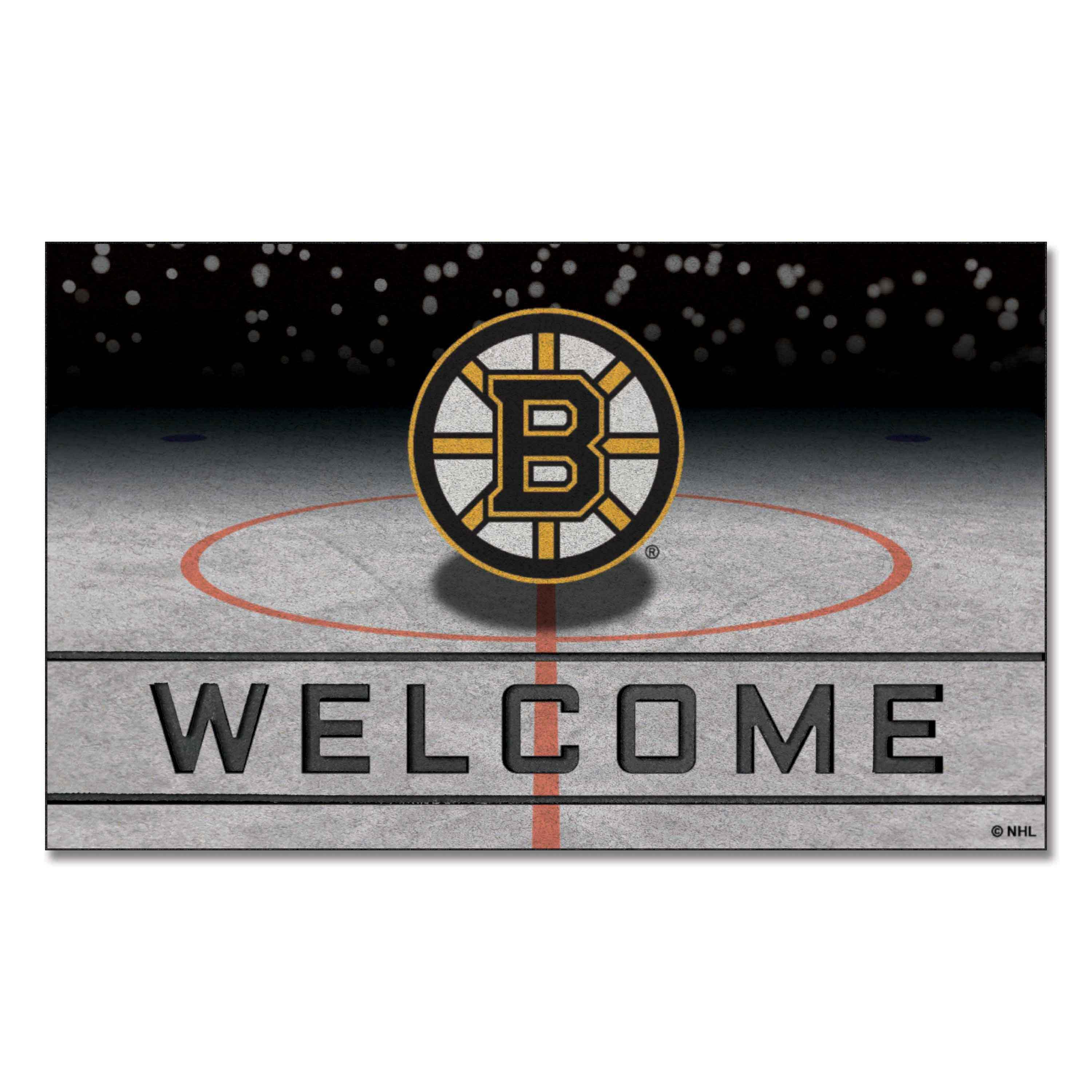 Boston Bruins Rubber Door Mat - 18in. x 30in.