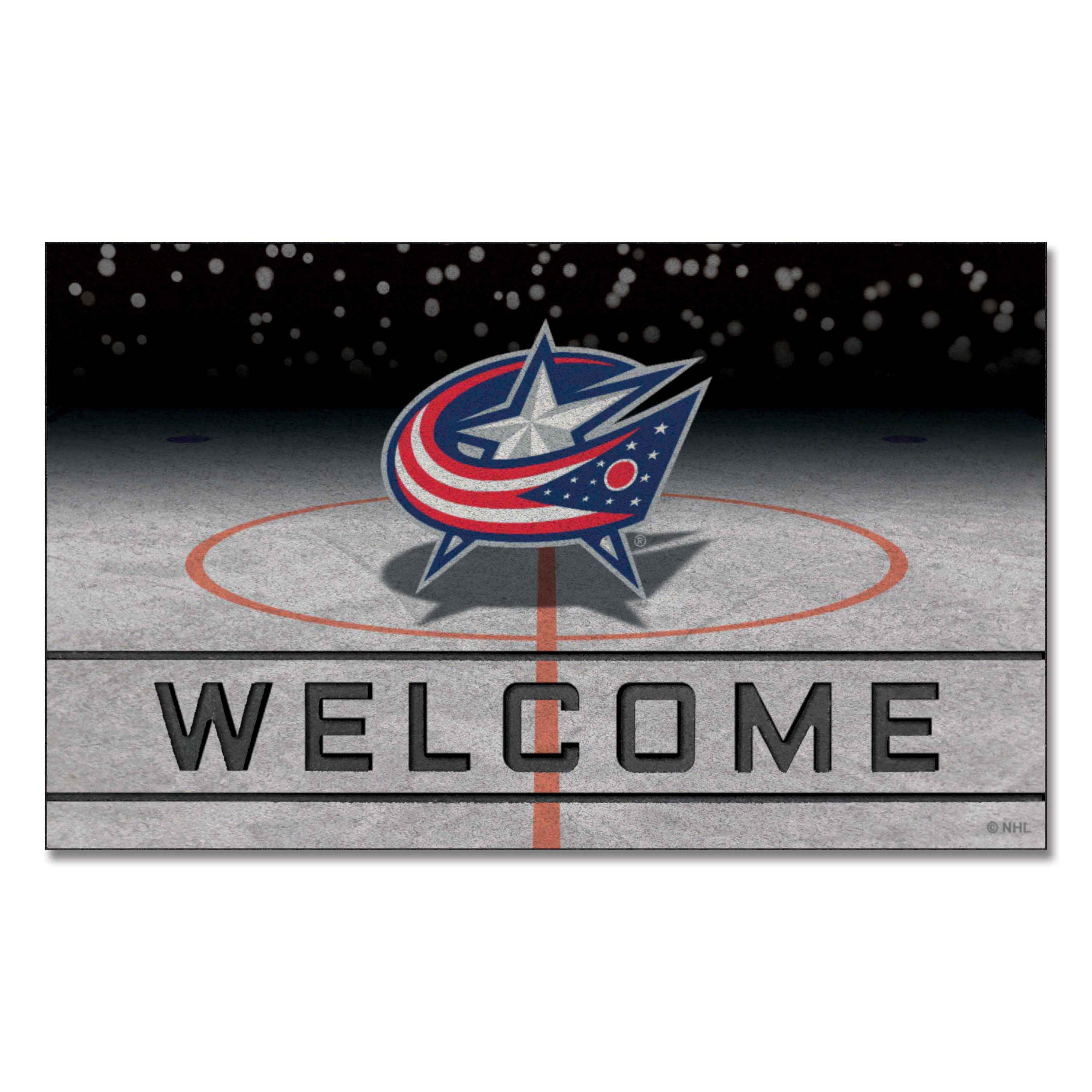 Columbus Blue Jackets Rubber Door Mat - 18in. x 30in. - Columbus Blue Jackets