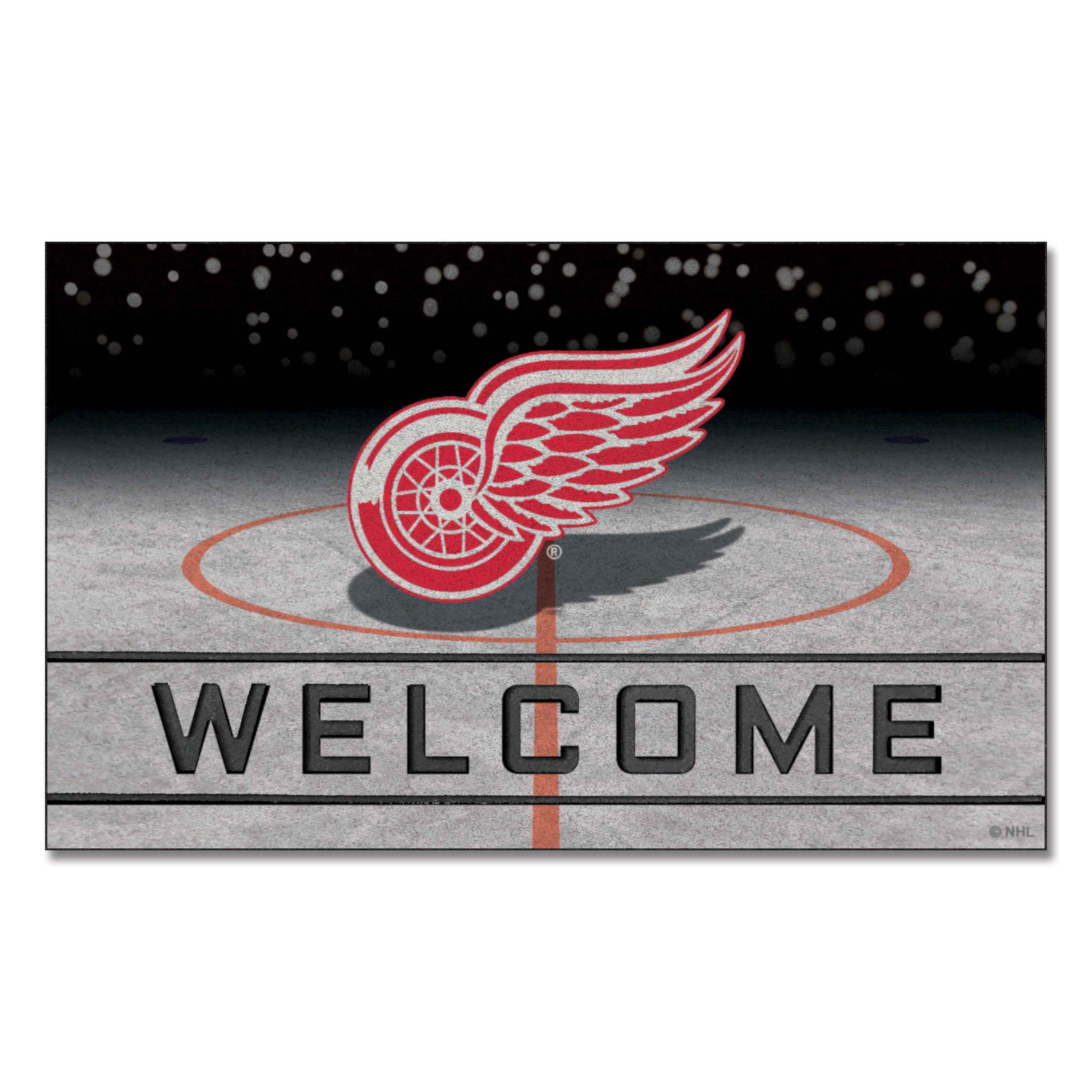 Detroit Red Wings Rubber Door Mat - 18in. x 30in. - Detroit Red Wings