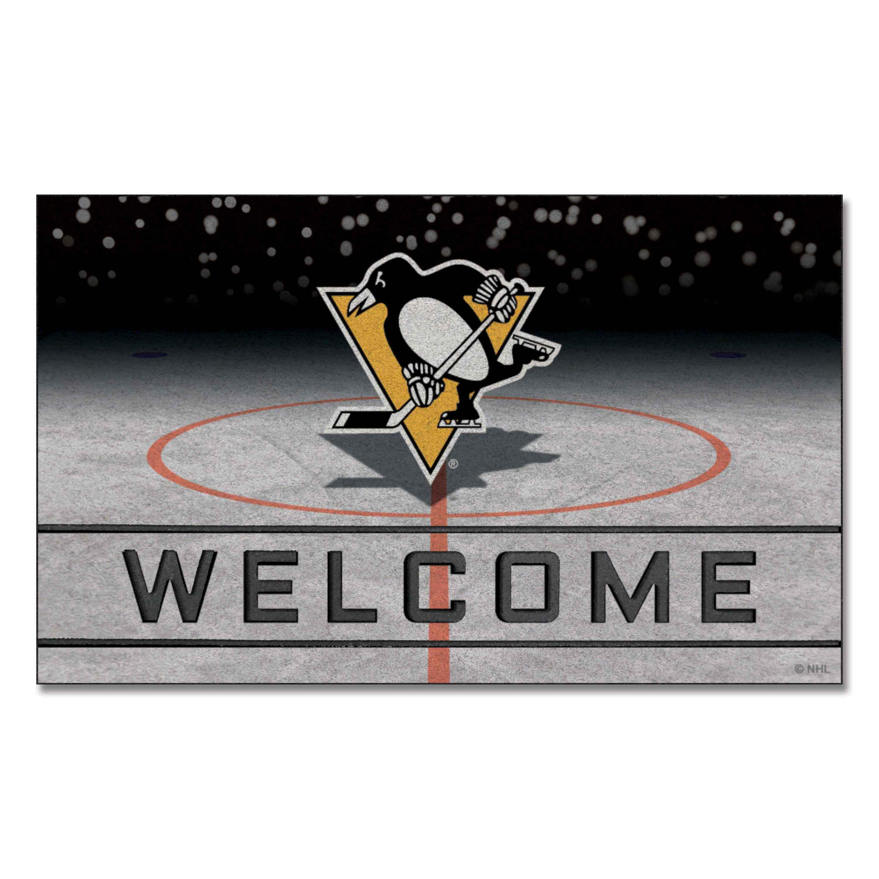 Pittsburgh Penguins Rubber Door Mat - 18in. x 30in.