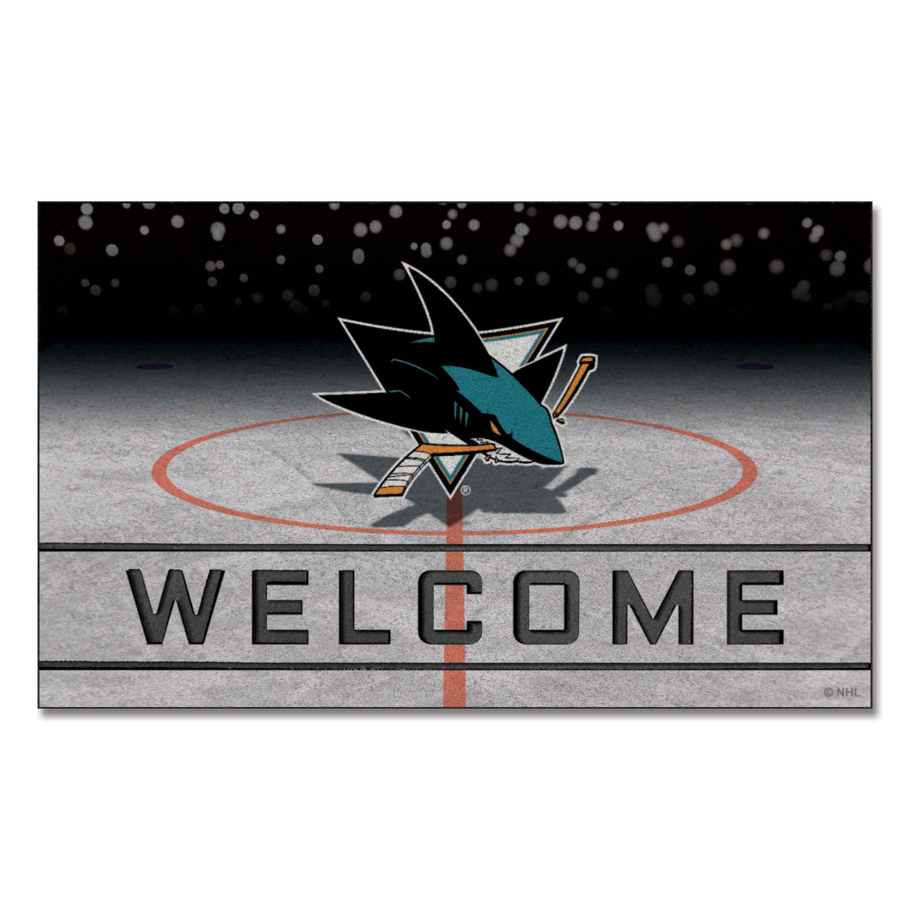 San Jose Sharks Rubber Door Mat - 18in. x 30in.