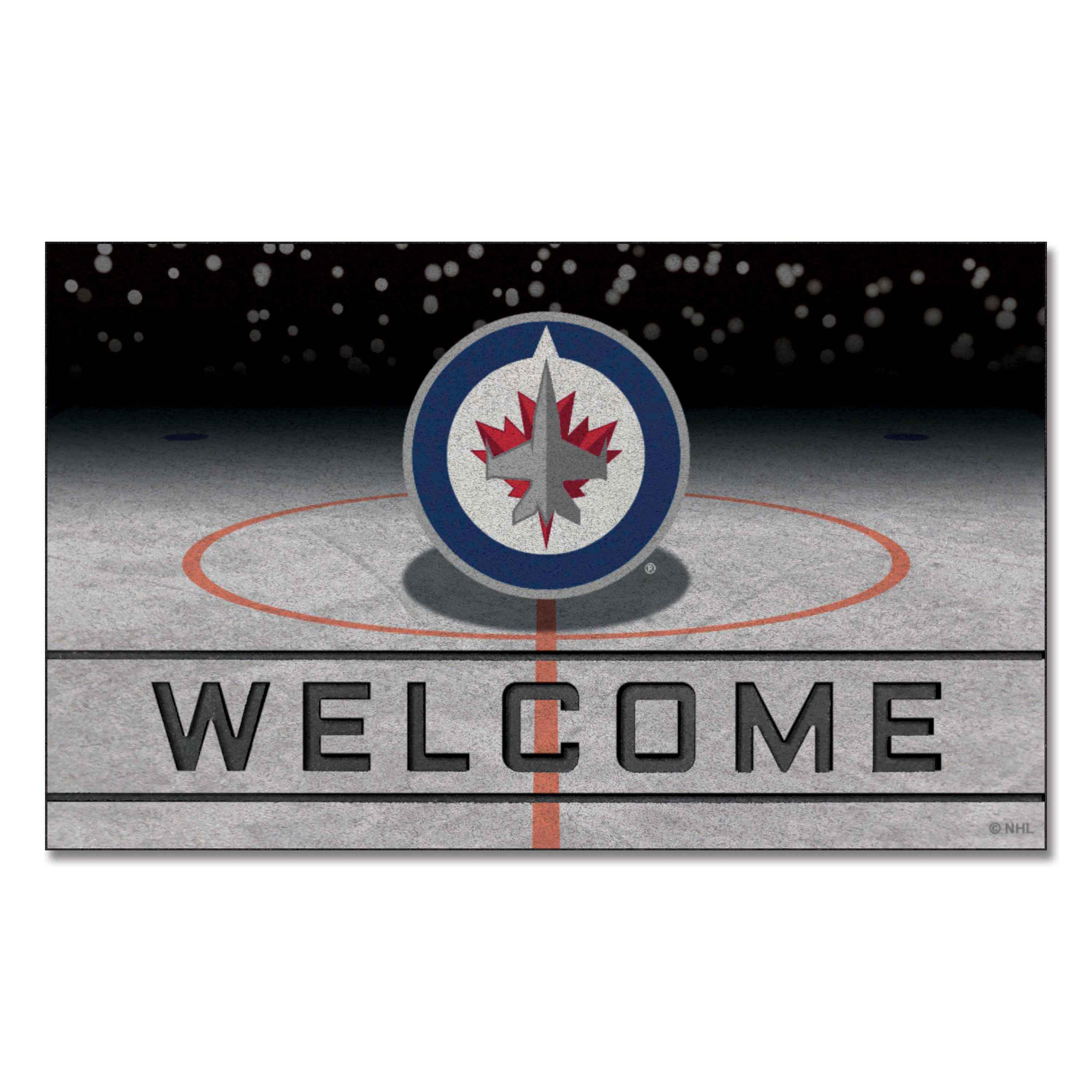 Winnipeg Jets Rubber Door Mat - 18in. x 30in.