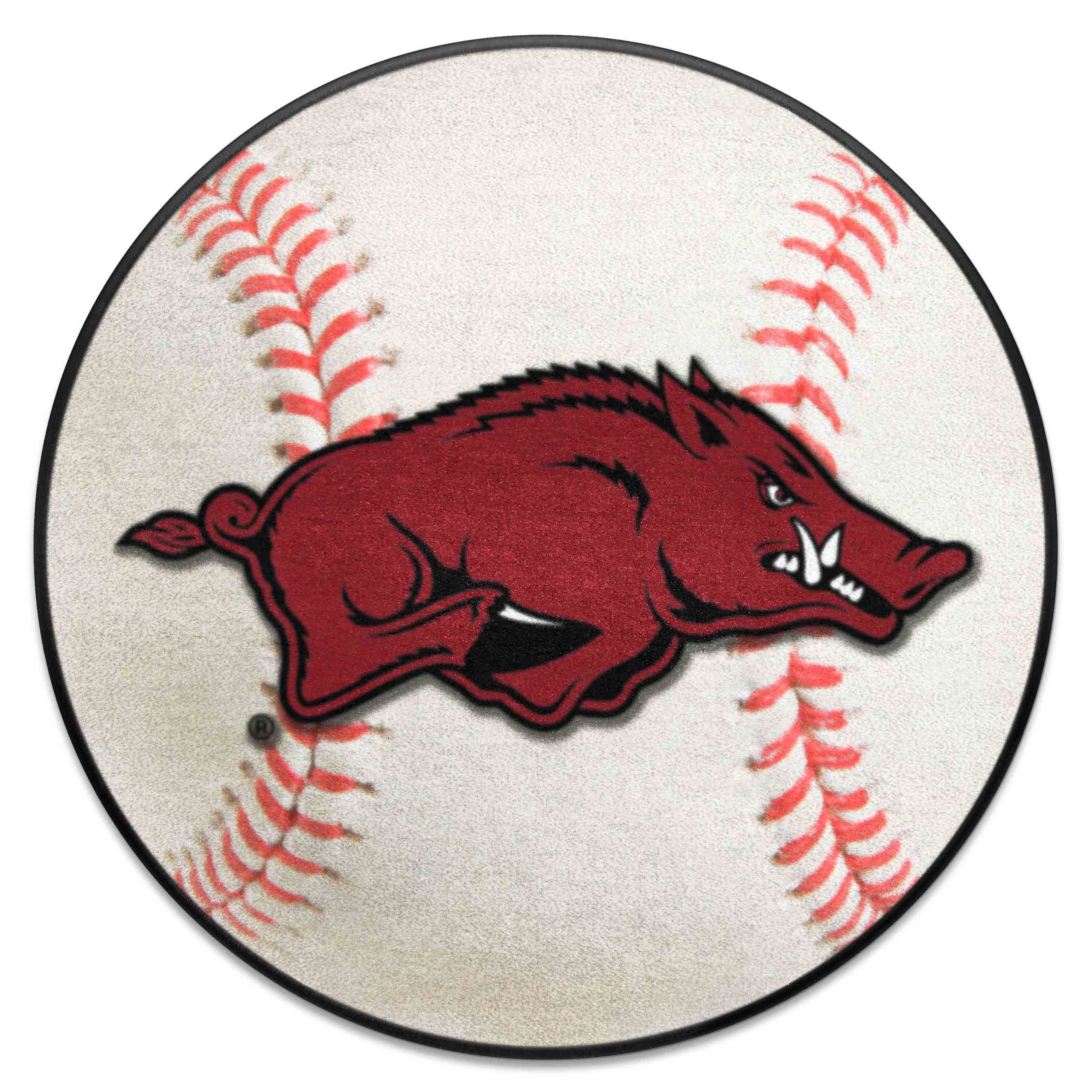 Arkansas Razorbacks Baseball Rug - 27in. Diameter