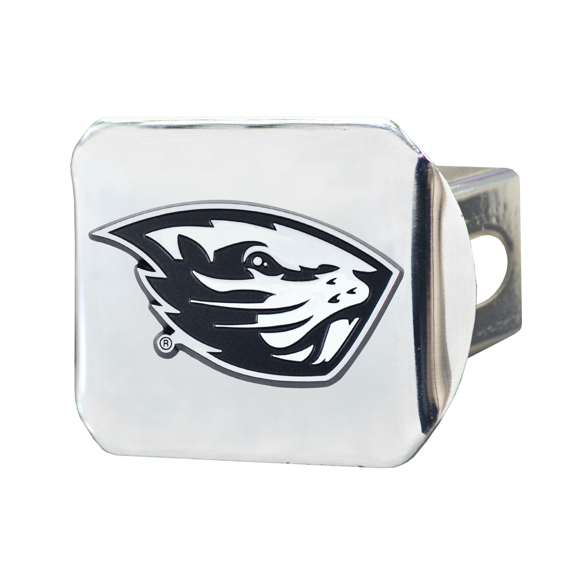 Oregon State Beavers Chrome Metal Hitch Cover with Chrome Metal 3D Emblem