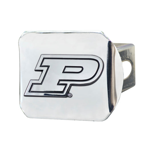 Purdue Boilermakers Chrome Metal Hitch Cover with Chrome Metal 3D Emblem - Purdue