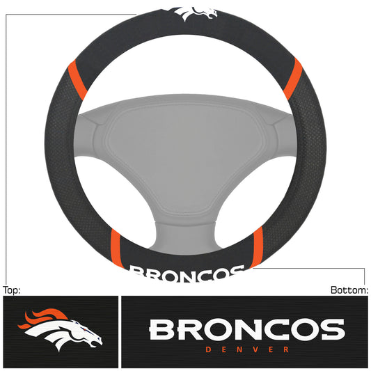 Denver Broncos Embroidered Steering Wheel Cover