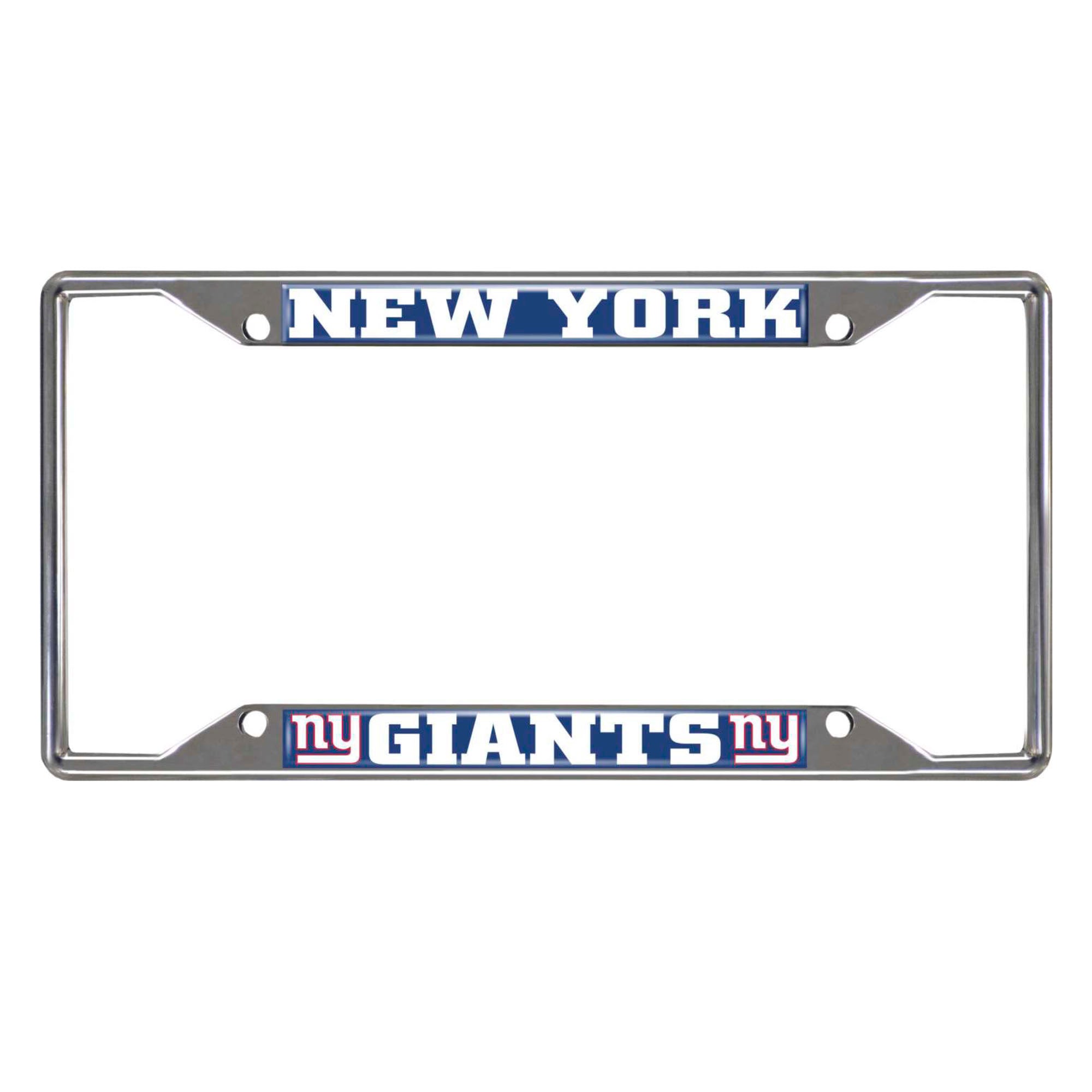 New York Giants Chrome Metal License Plate Frame, 6.25in x 12.25in