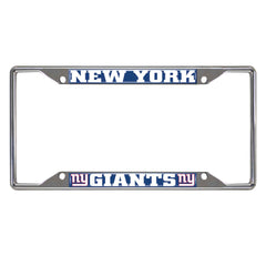 New York Giants Chrome Metal License Plate Frame, 6.25in x 12.25in