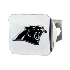 Carolina Panthers Chrome Metal Hitch Cover with Chrome Metal 3D Emblem