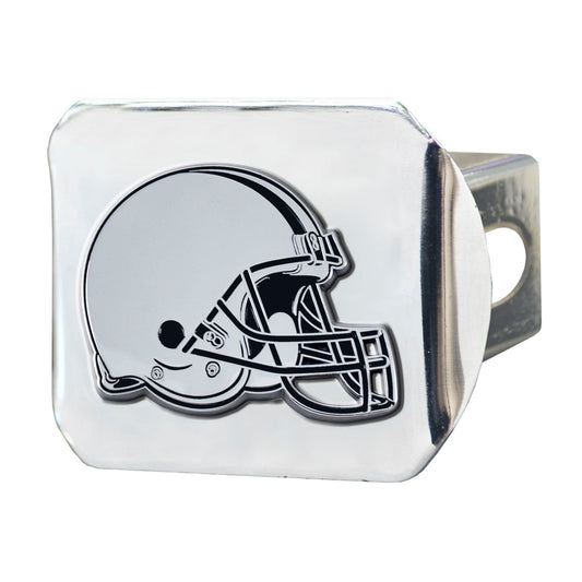 Cleveland Browns Chrome Metal Hitch Cover with Chrome Metal 3D Emblem - Cleveland Browns