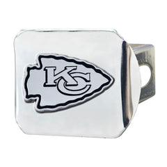 Kansas City Chiefs Chrome Metal Hitch Cover with Chrome Metal 3D Emblem