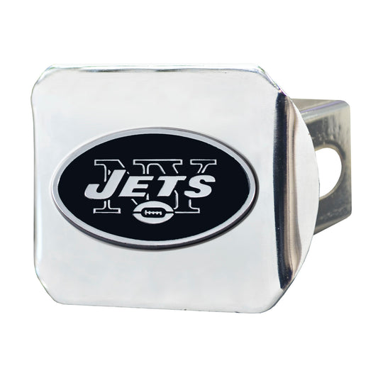 New York Jets Chrome Metal Hitch Cover with Chrome Metal 3D Emblem - New York Jets