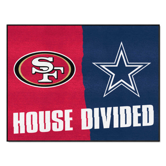 NFL House Divided - 49ers / Cowboys House Divided Rug - 34 in. x 42.5 in. - NFL House Divided - 49ers / Cowboys