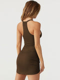 Scoop Neck Wide Strap Mini Dress