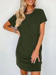 Round Neck Short Sleeve Mini Dress Trendsi