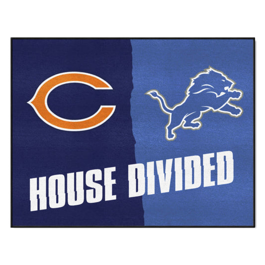 NFL House Divided - Bears / Lions House Divided Rug - 34 in. x 42.5 in. - NFL House Divided - Bears / Lions