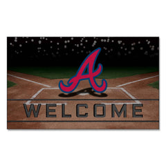 Atlanta Braves Rubber Door Mat - 18in. x 30in. - Atlanta Braves