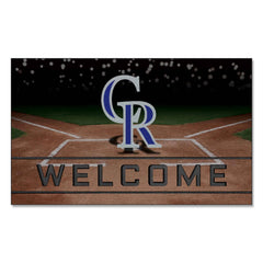 Colorado Rockies Rubber Door Mat - 18in. x 30in. - Colorado Rockies