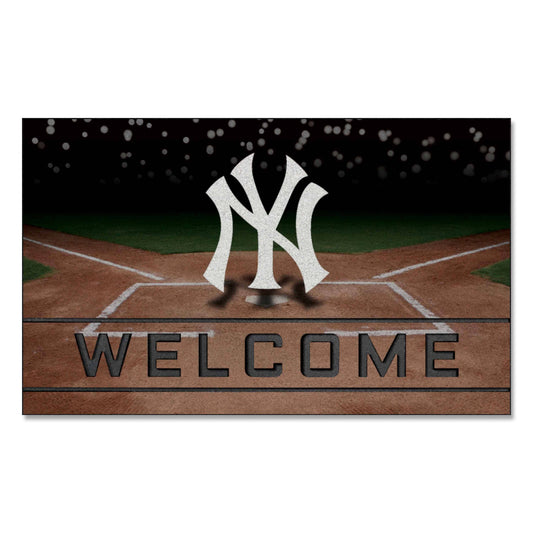 New York Yankees Rubber Door Mat - 18in. x 30in. - New York Yankees