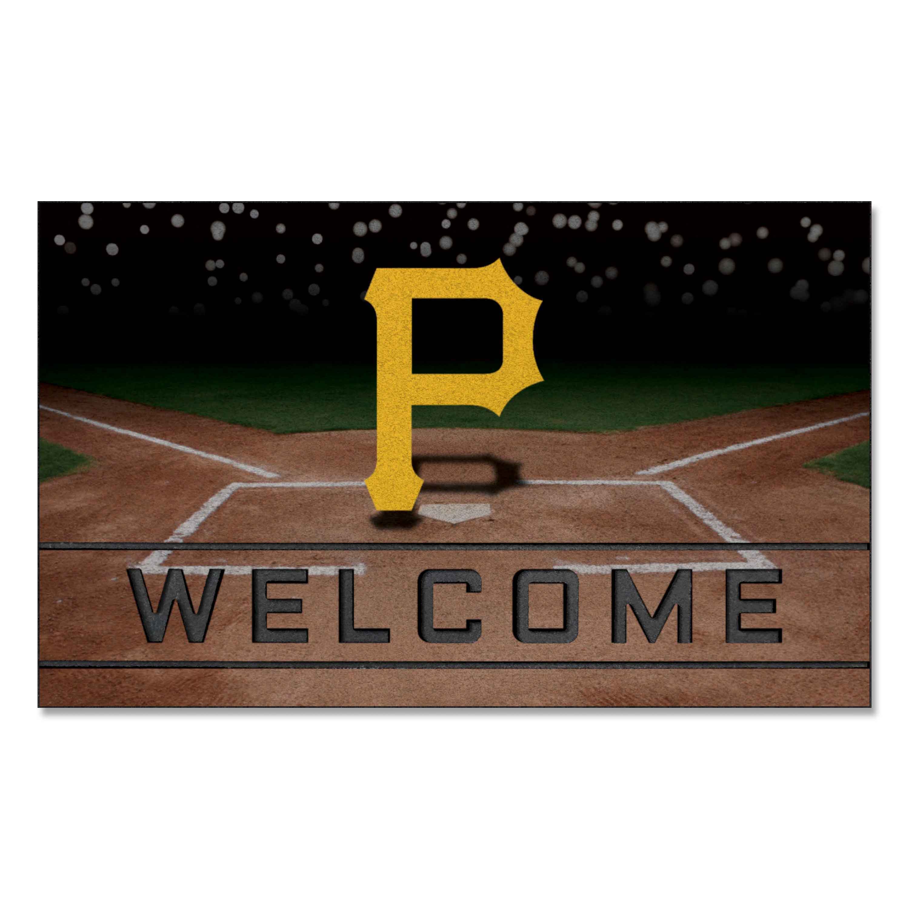 Pittsburgh Pirates Rubber Door Mat - 18in. x 30in.